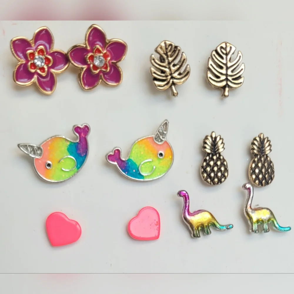 BD.Y Summer Beach Sun Hat & Six Earrings For Kids